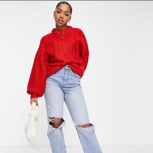 Cute used Brave Soul London Red Cable Knit Sweater